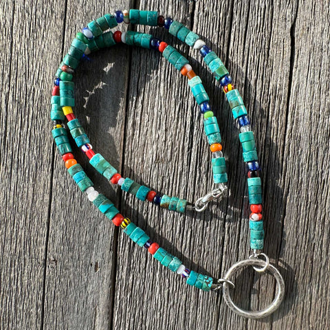 Sterling Silver Ring and Turquoise Necklace