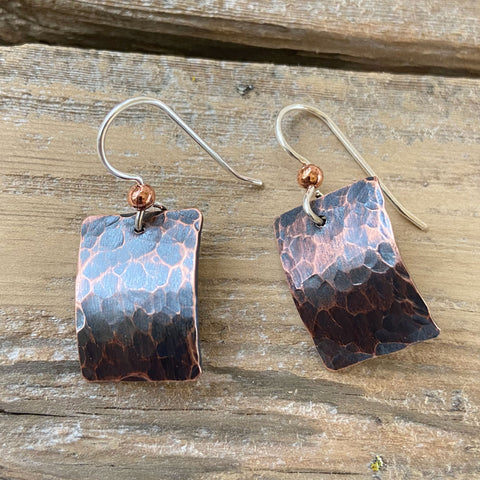 Hammered Copper Domed Earrings