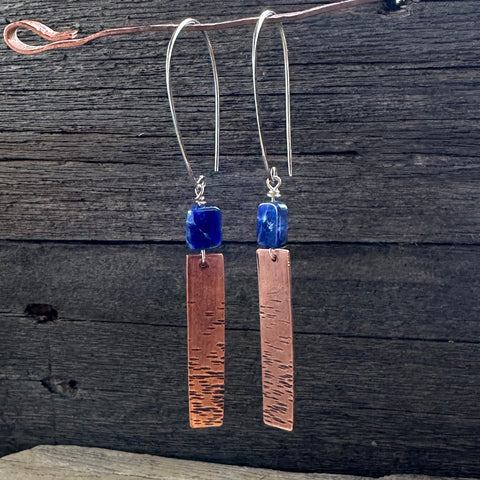 Copper and Lapis Sunset On the Water Earrings