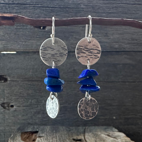 Sterling Silver and Lapis Lake Earrings