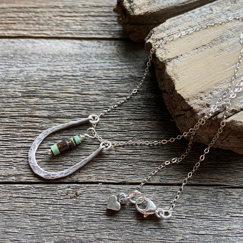 Sterling Silver and Turquoise Horseshoe Necklace